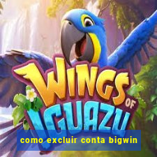 como excluir conta bigwin